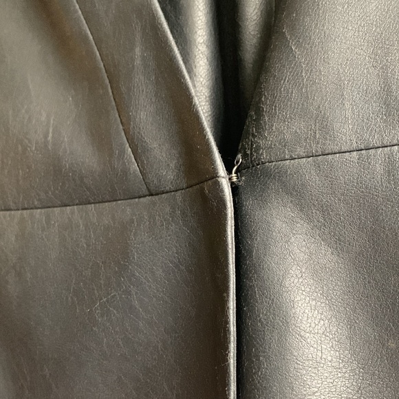BCBG Maxazria Size L Vegan Leather Snap Closure Dress - Picture 4 of 7